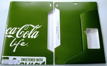 Recycled Adshel poster folders made from a Coca-Cola Life campaign